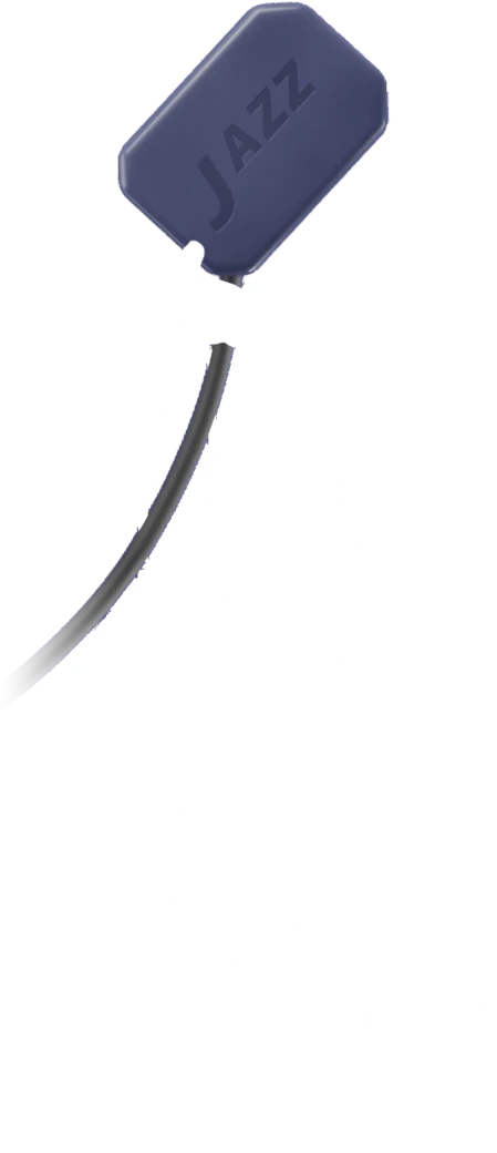 Statue of Liberty line art holding a Jazz sensor as the torch